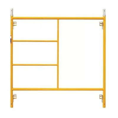 Yellow Powder Coated Q235 Steel Step Ladder Frame Scaffolding for Commercial Construction