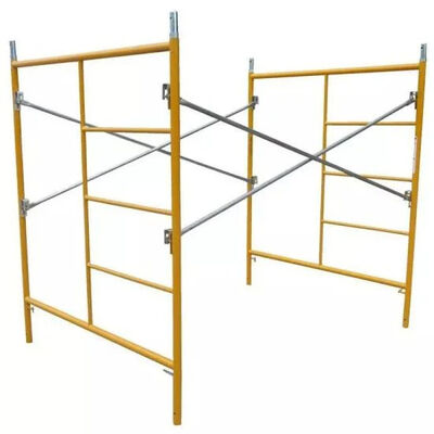 5ft x 5ft Frame Scaffolding Mason Ladder Style Double Yellow Powder Coated Q355 Steel Sturdy and Safe for Construction