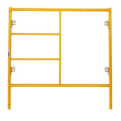Yellow Powder Coated Q235 Steel Step Ladder Frame Scaffolding for Commercial Construction